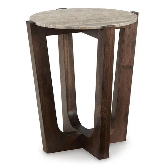 Tanidore Round End Table;Warm Brown