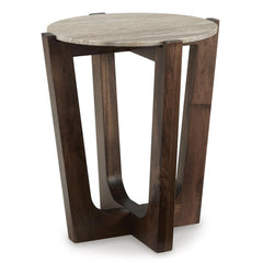Tanidore Round End Table;Warm Brown