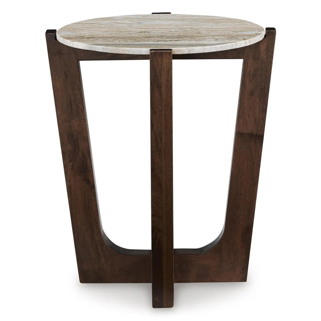 Tanidore Round End Table;Warm Brown