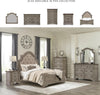 Lodenbay King Panel Bed with Mirrored Dresser, Chest and Nightstand;ANTIQUE GRAY/BROWN