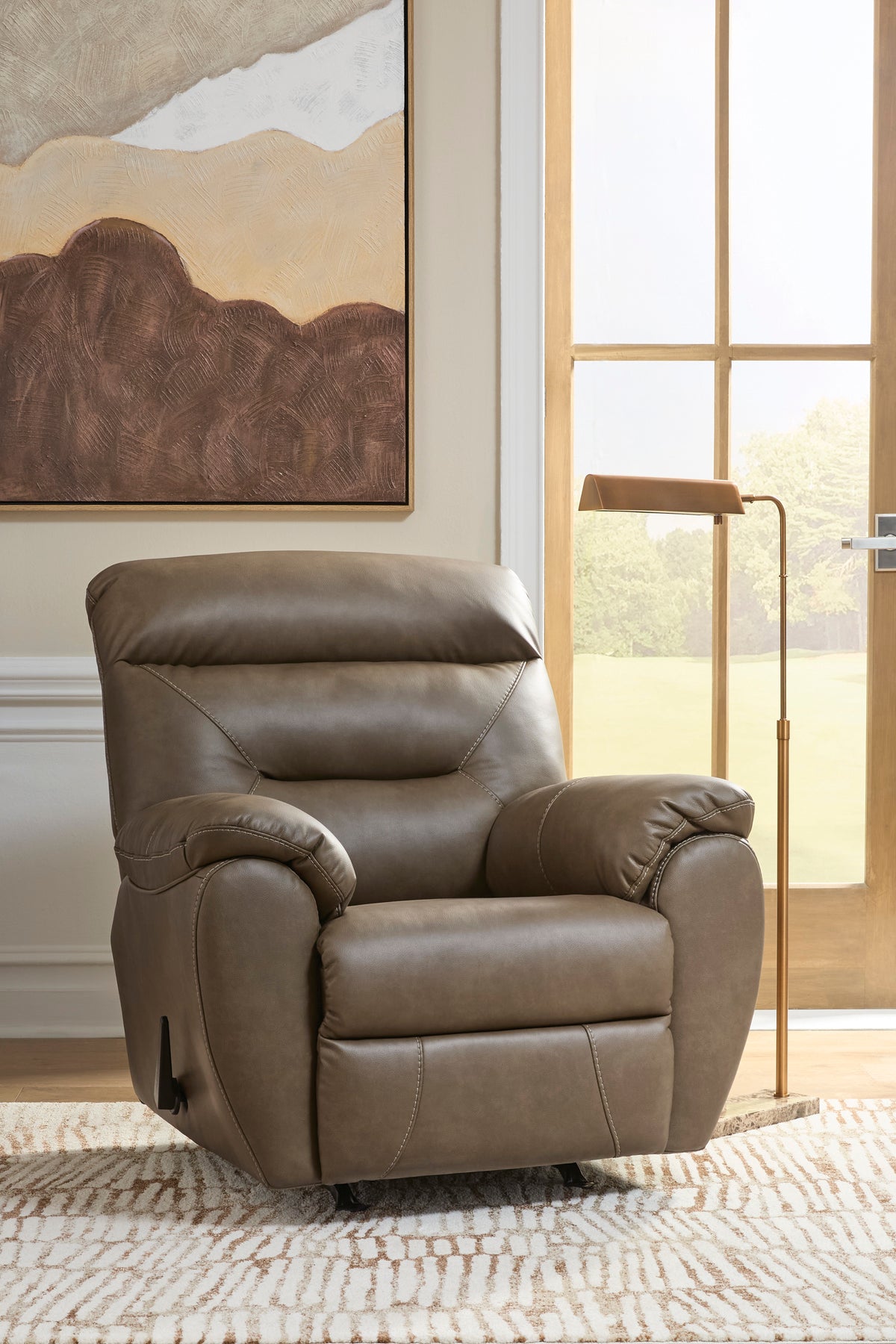 Pittsman Recliner;Biscotti