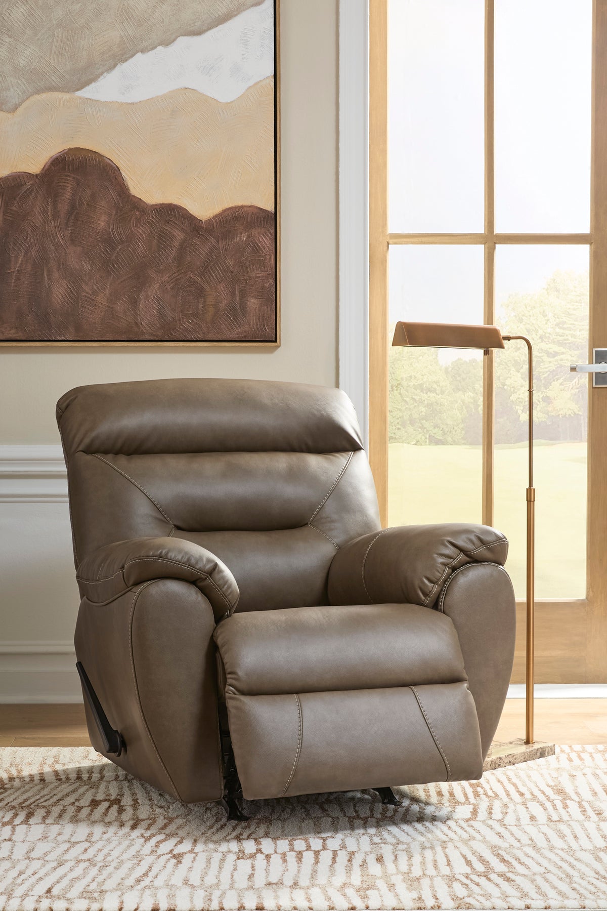 Pittsman Recliner;Biscotti