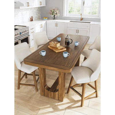 Cabalynn RECT Dining Room Counter Table and 6 Chairs;Light Brown