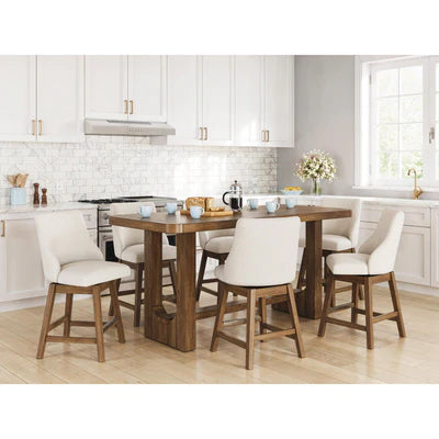 Cabalynn RECT Dining Room Counter Table and 6 Chairs;Light Brown