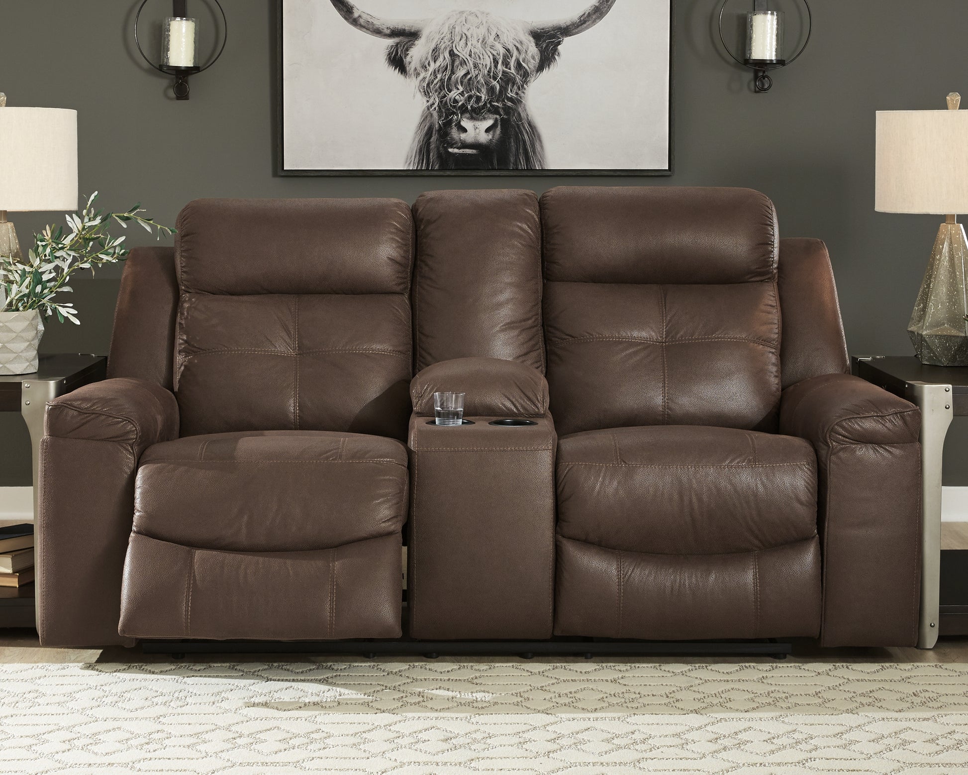 Jesolo Reclining Loveseat with Console - Ashley Furniture - Brunei