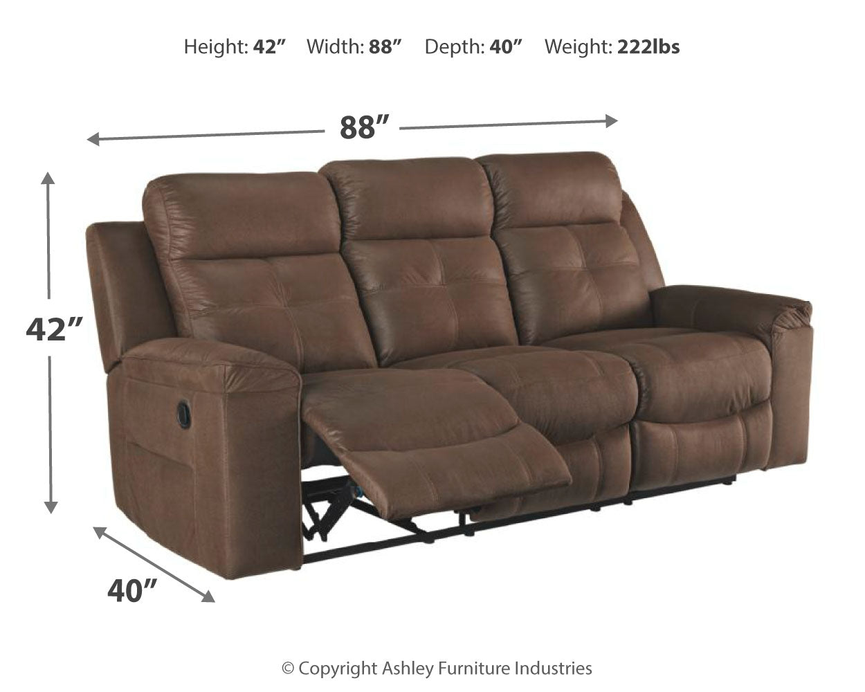 Jesolo Reclining Sofa - Ashley Furniture - Brunei
