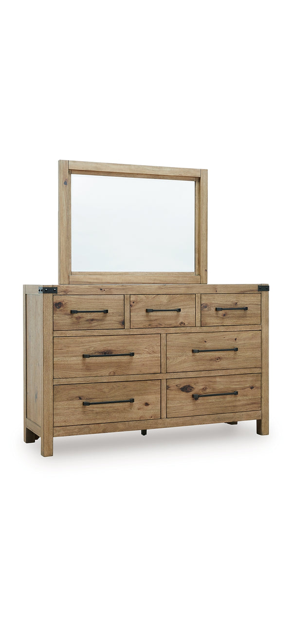 Ridgester 7-Drawer Dresser with Mirror;Brown