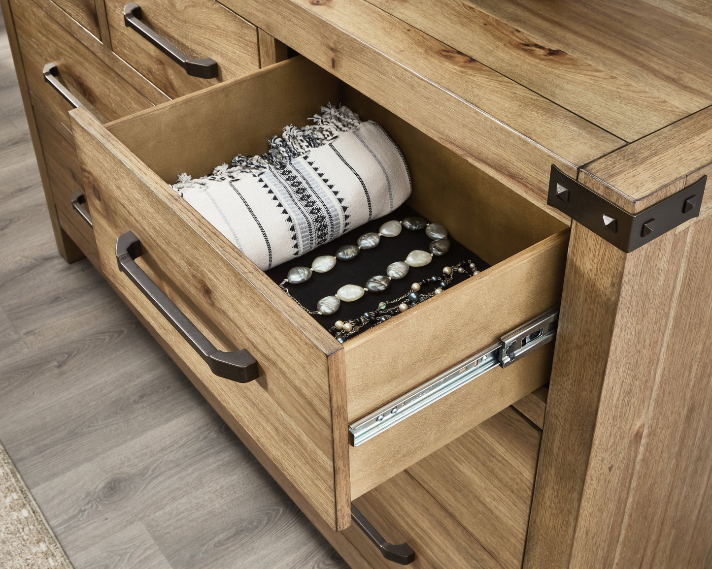 Ridgester 7-Drawer Dresser with Mirror;Brown