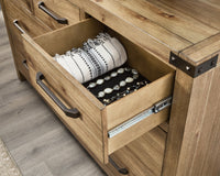 Ridgester 7-Drawer Dresser with Mirror;Brown