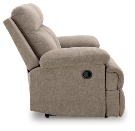 Tarrant Reclining Sofa with Drop Down Table;Mocha