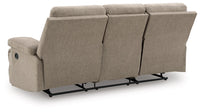 Tarrant Reclining Sofa with Drop Down Table;Mocha