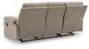 Tarrant Reclining Sofa with Drop Down Table;Mocha