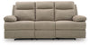 Tarrant Reclining Sofa with Drop Down Table;Mocha