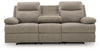 Tarrant Reclining Sofa with Drop Down Table;Mocha