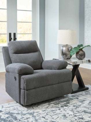 Tarrant Rocker Recliner;Charcoal