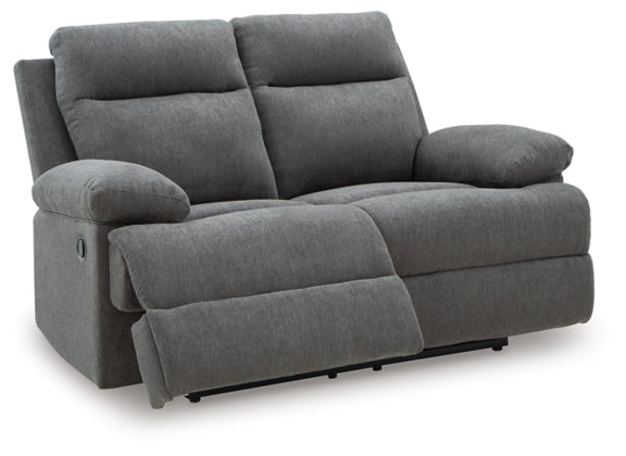Tarrant Reclining Loveseat;Charcoal
