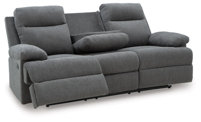 Tarrant REC Sofa w/Drop Down Table; Charcoal