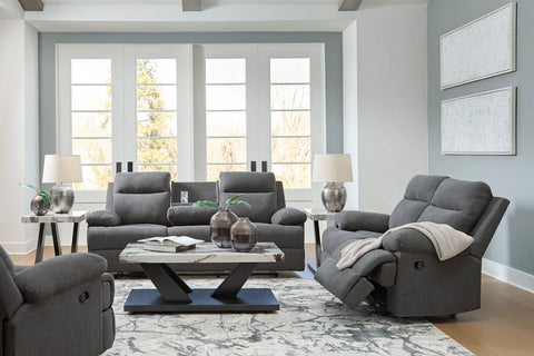 Tarrant Recliner Sofa Set;Charcoal