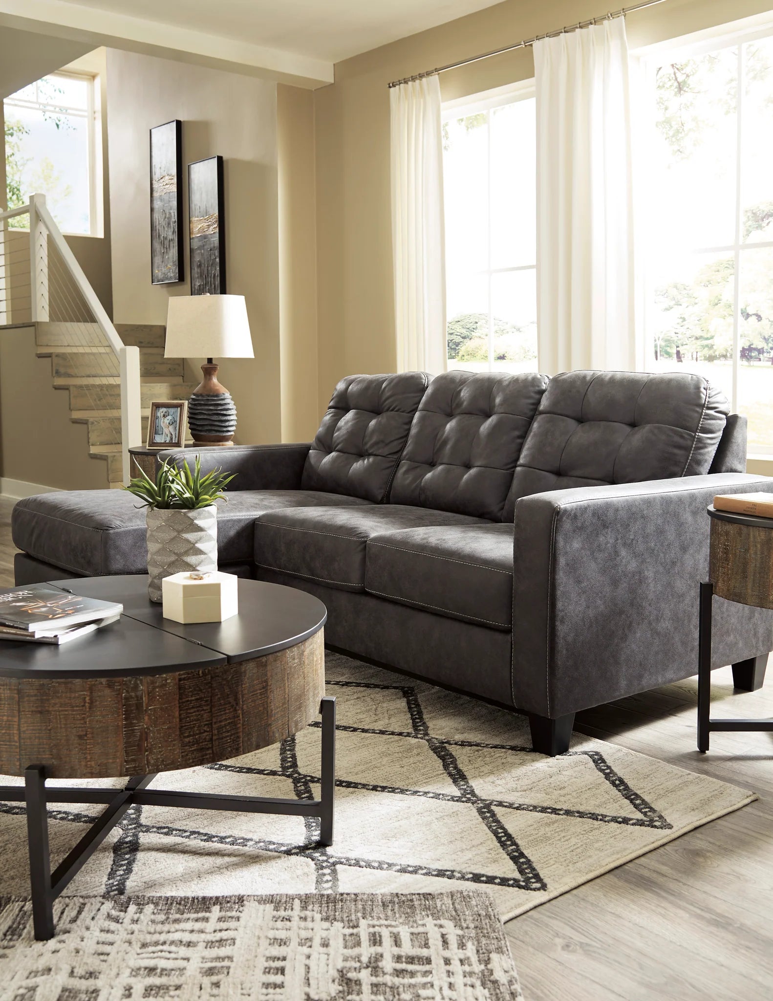 Venaldi Sofa Chaise and Chair - Ashley Furniture - Brunei