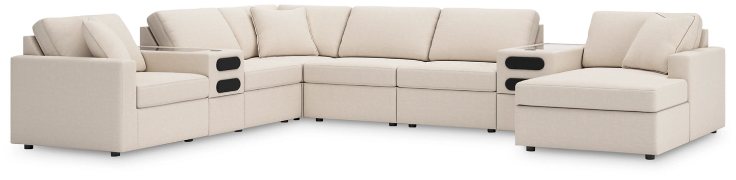 Modmax 8-Piece Sectional with Chaise and Audio Consoles;Oyster