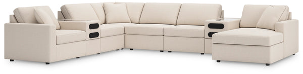 Modmax 8-Piece Sectional with Chaise and Audio Consoles;Oyster