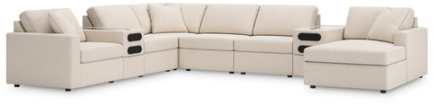 Modmax 8-Piece Sectional with Chaise and Audio Consoles;Oyster