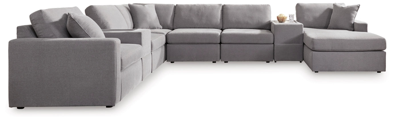Modmax 8-Piece Sectional with Chaise and Storage Consoles;Granite