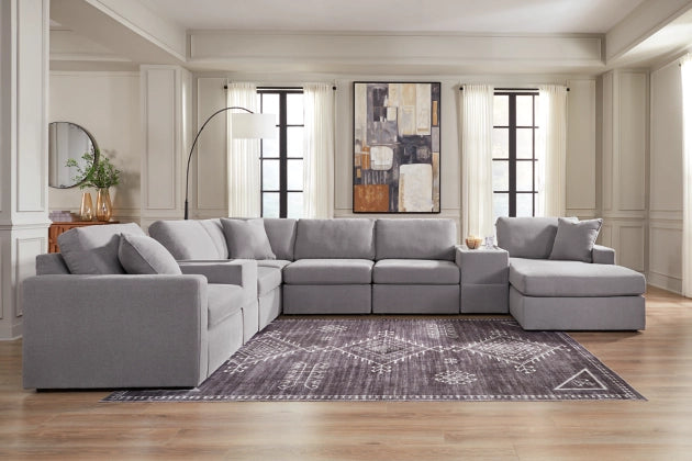 Modmax 8-Piece Sectional with Chaise and Storage Consoles;Granite