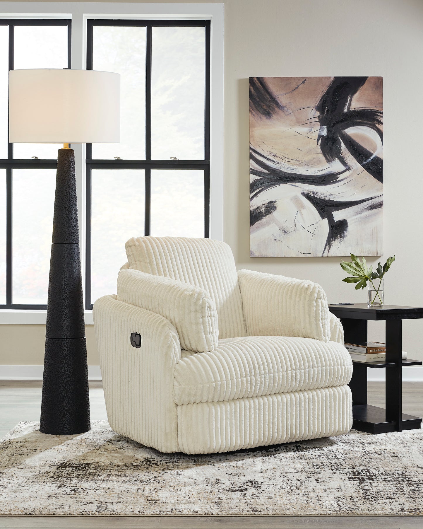 Tie-Breaker Swivel Glider Recliner;Ivory