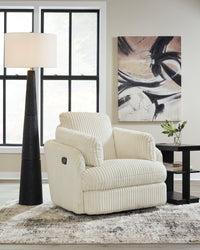 Tie-Breaker Swivel Glider Recliner;Ivory