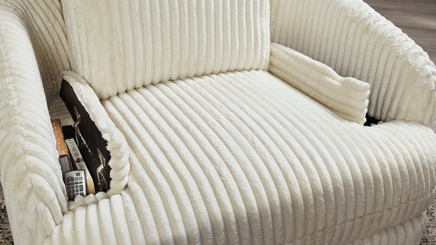 Tie-Breaker Swivel Glider Recliner;Ivory