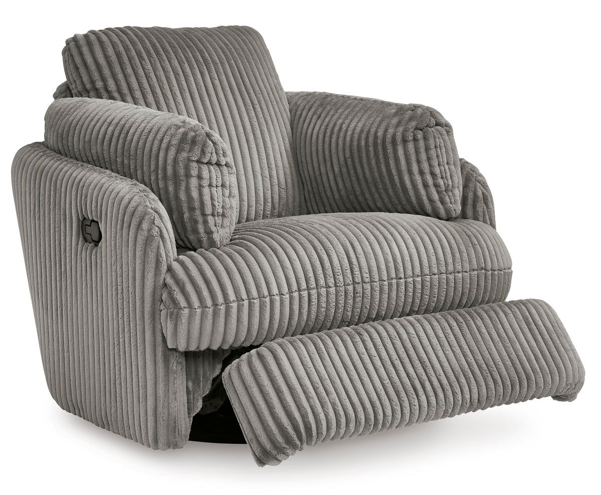 Tie-Breaker Swivel Glider Recliner;Fog