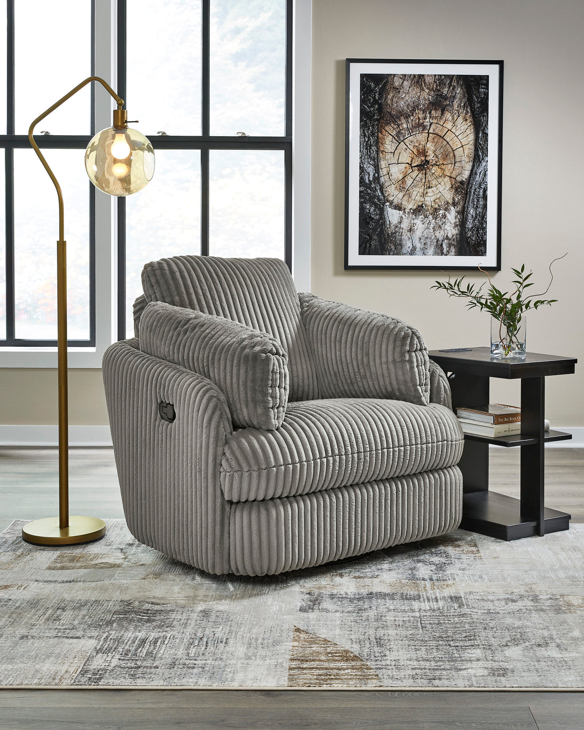 Tie-Breaker Swivel Glider Recliner;Fog