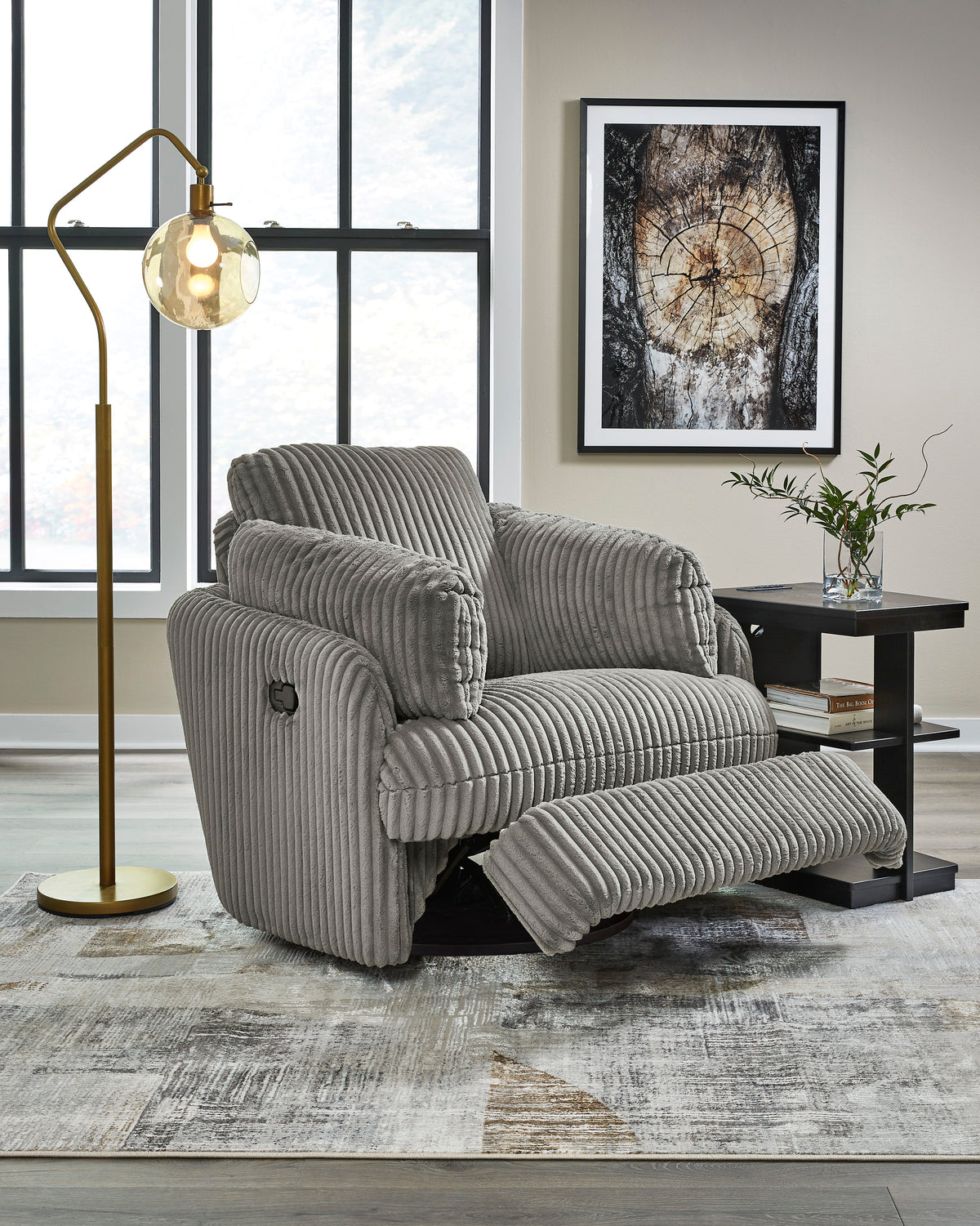 Tie-Breaker Swivel Glider Recliner;Fog