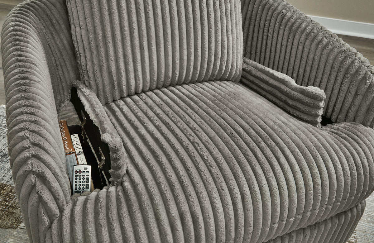 Tie-Breaker Swivel Glider Recliner;Fog