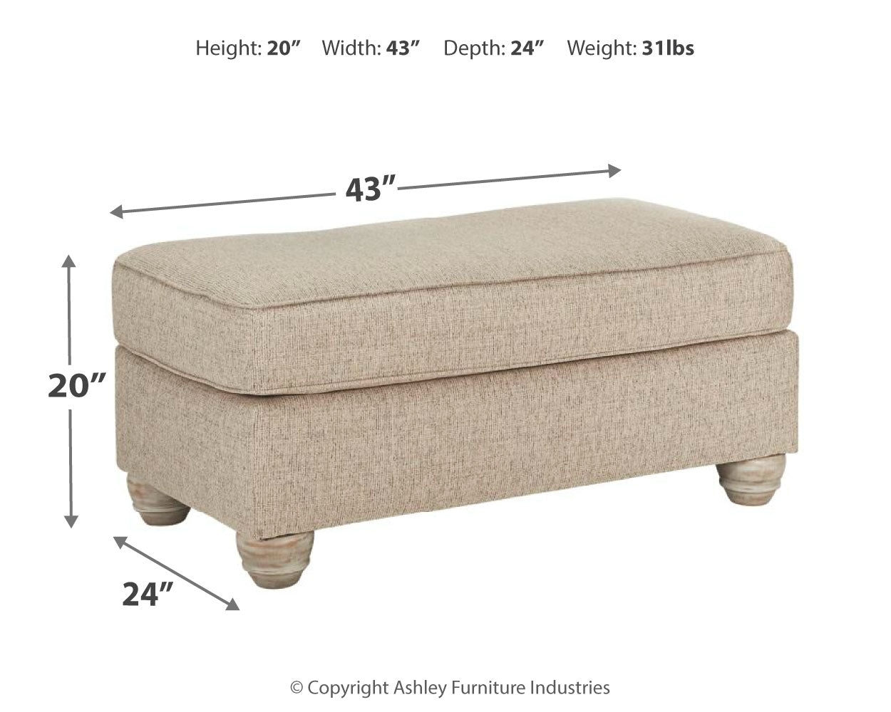 Dandrea Ottoman - Ashley Furniture - Brunei