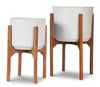 Dorcey Planter;White/Brown