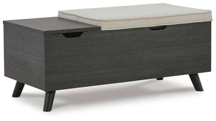 Yarlow Storage Bench;Linen/Gray