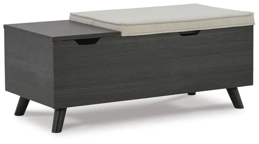 Yarlow Storage Bench;Linen/Gray