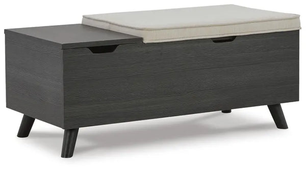Yarlow Storage Bench;Linen/Gray