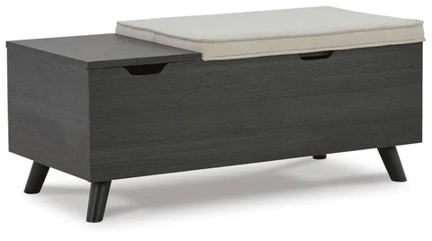 Yarlow Storage Bench;Linen/Gray