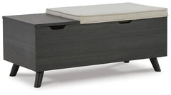 Yarlow Storage Bench;Linen/Gray