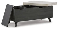 Yarlow Storage Bench;Linen/Gray