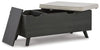 Yarlow Storage Bench;Linen/Gray