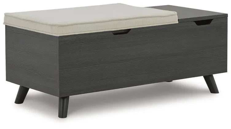 Yarlow Storage Bench;Linen/Gray