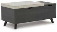 Yarlow Storage Bench;Linen/Gray