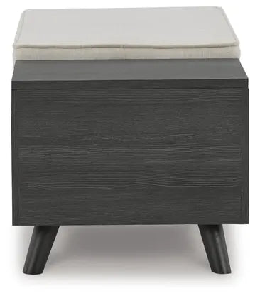 Yarlow Storage Bench;Linen/Gray