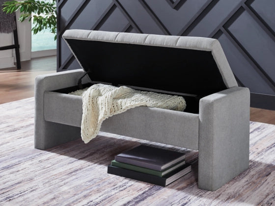 Akselman Storage Bench; Gray