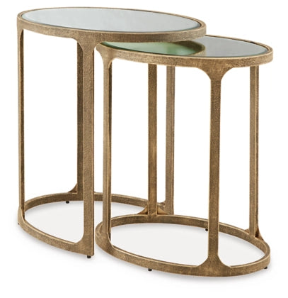 Irmaleigh Accent Table (Set of 2);Antique Gold Finish