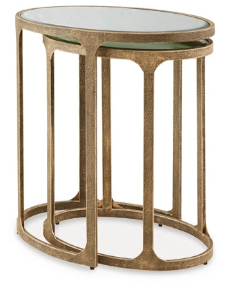 Irmaleigh Accent Table (Set of 2);Antique Gold Finish
